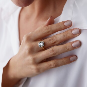 Siyah Mineli Baget Yüzük - Geçen