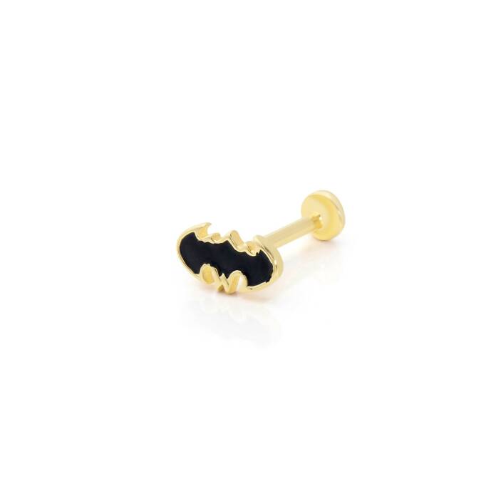 Siyah Mineli Batman Tragus Piercing - 1