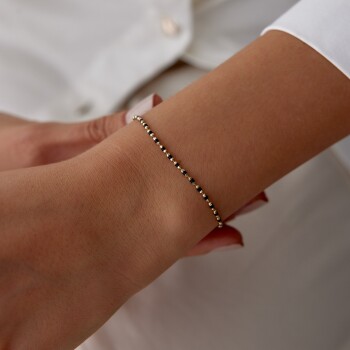 Siyah Mineli Golf Bileklik - Cemart