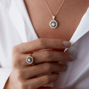 Siyah Mineli Hexo Yüzük - Geçen (1)