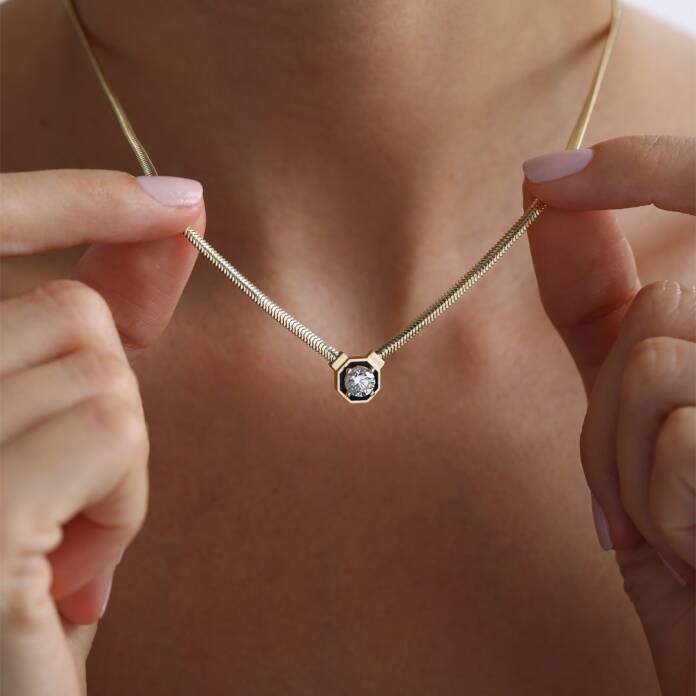 Siyah Mineli Sekizgen Balıksırtı Set - 1