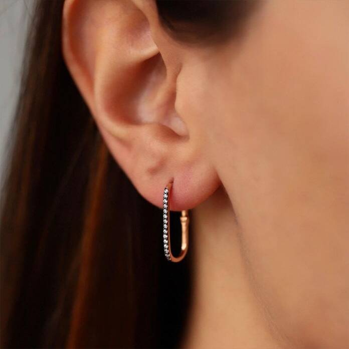 Siyah Rodajlı Ataç Küpe - 1