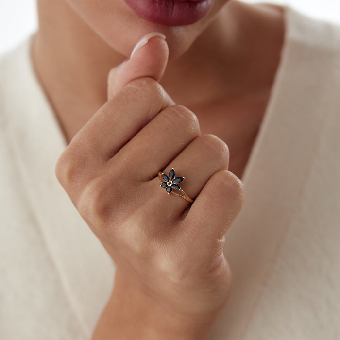 Siyah Taşlı Gün Batımı Yüzük - Gökhan Bera