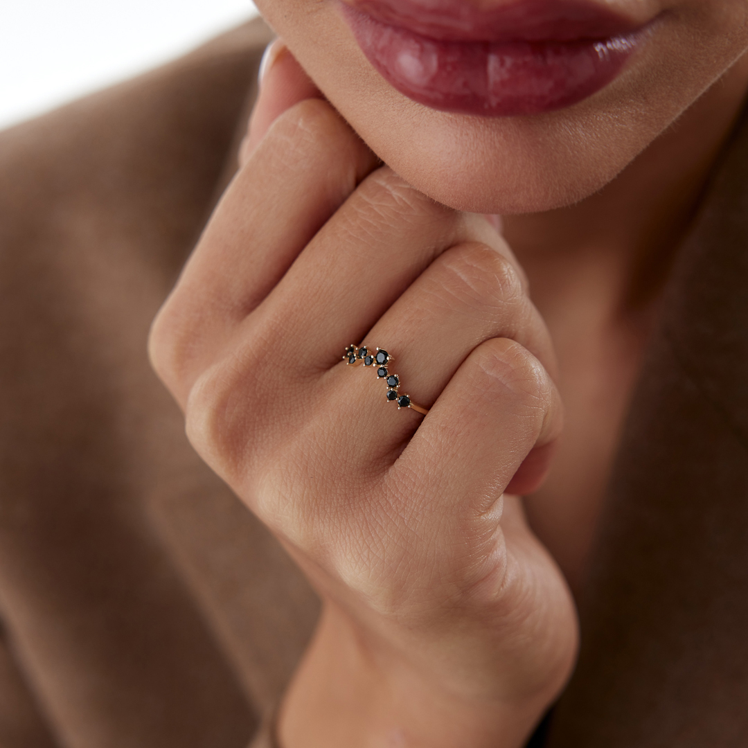 Siyah Taşlı Nova Yüzük - 2