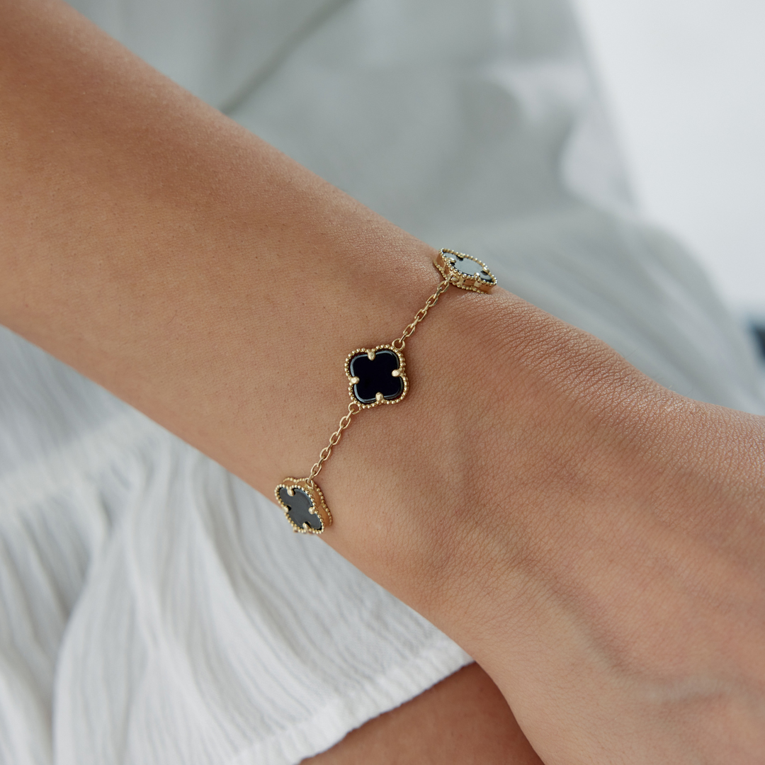 Beşli Siyah Yonca Cleef Bileklik - 1