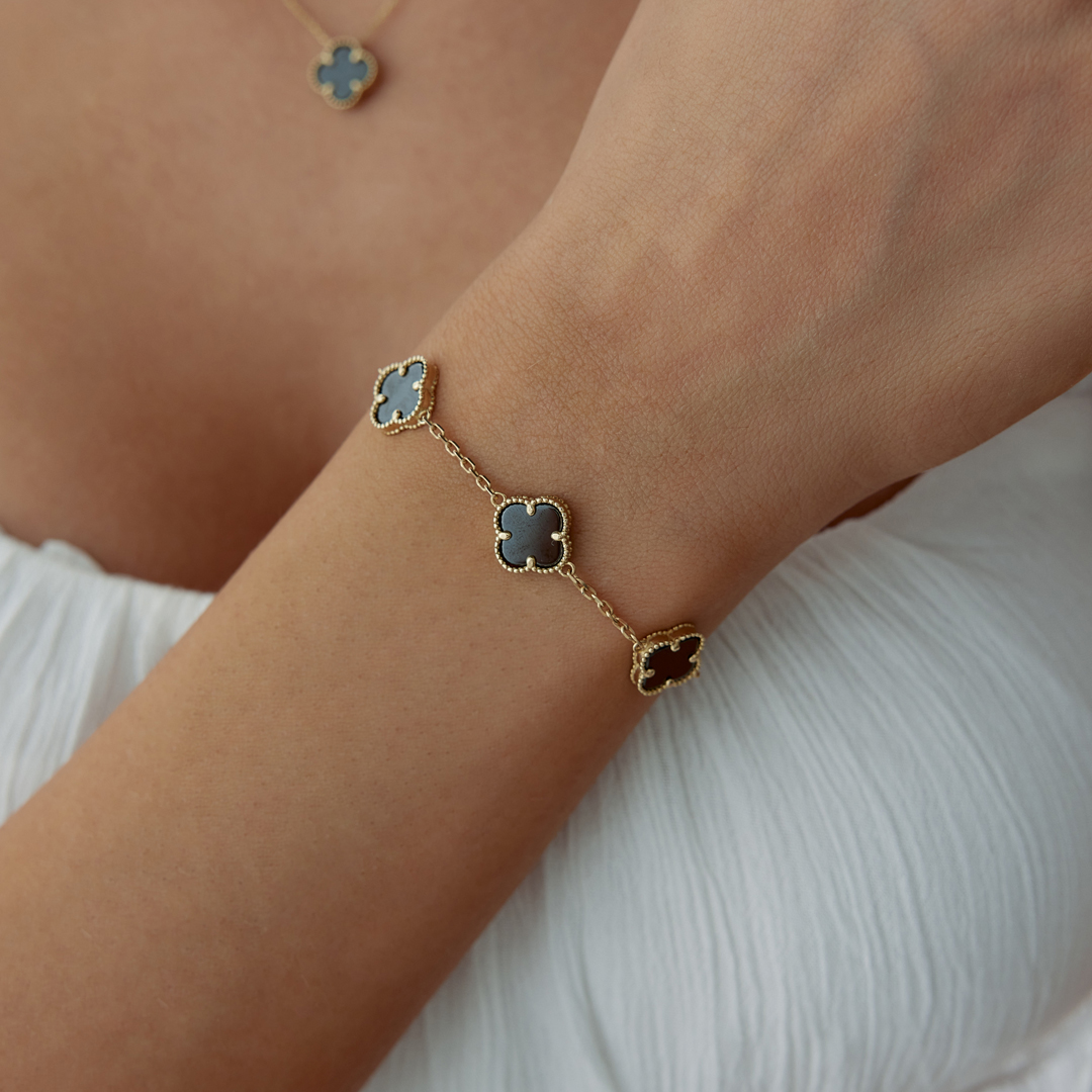 Beşli Siyah Yonca Cleef Bileklik - 2