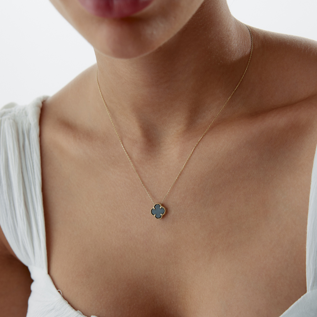 Siyah Yonca Cleef Kolye - 1