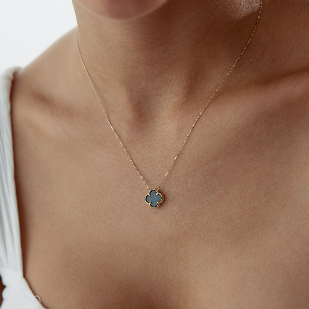 Siyah Yonca Cleef Kolye - 2