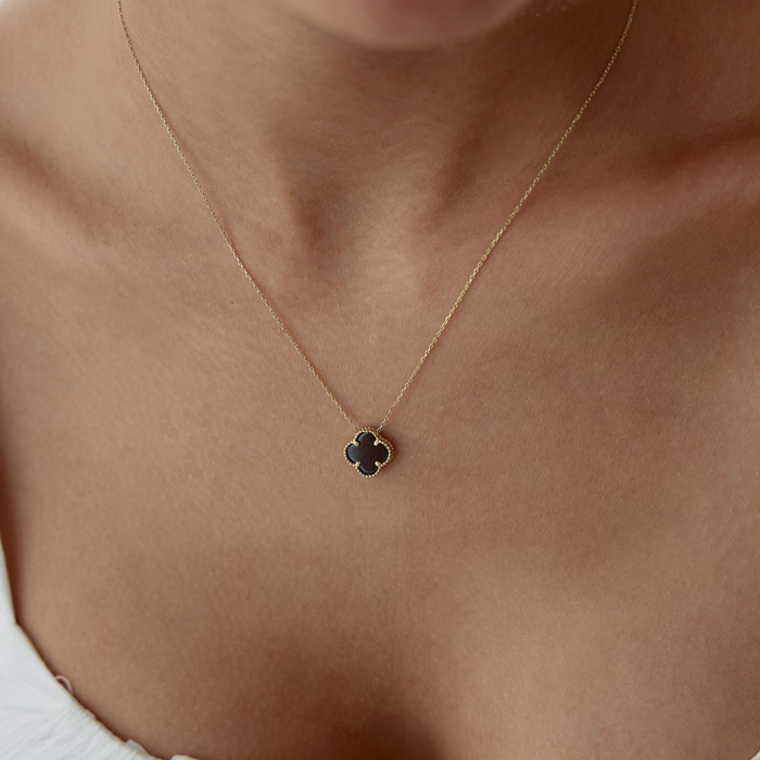 Siyah Yonca Cleef Kolye - 3