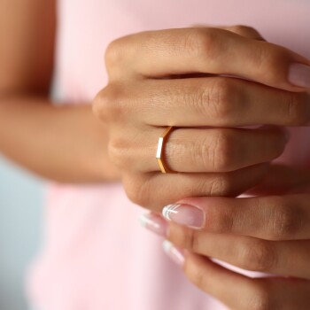 Slim Faset Yüzük - Mazal (1)