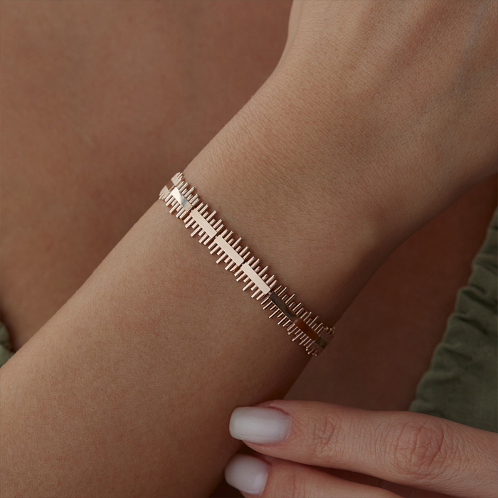 Slim Zig Zag Line Bileklik - Alen (1)