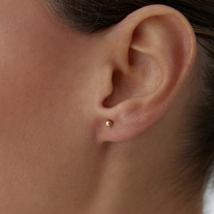 Smal Düz Top Küpe - Melike