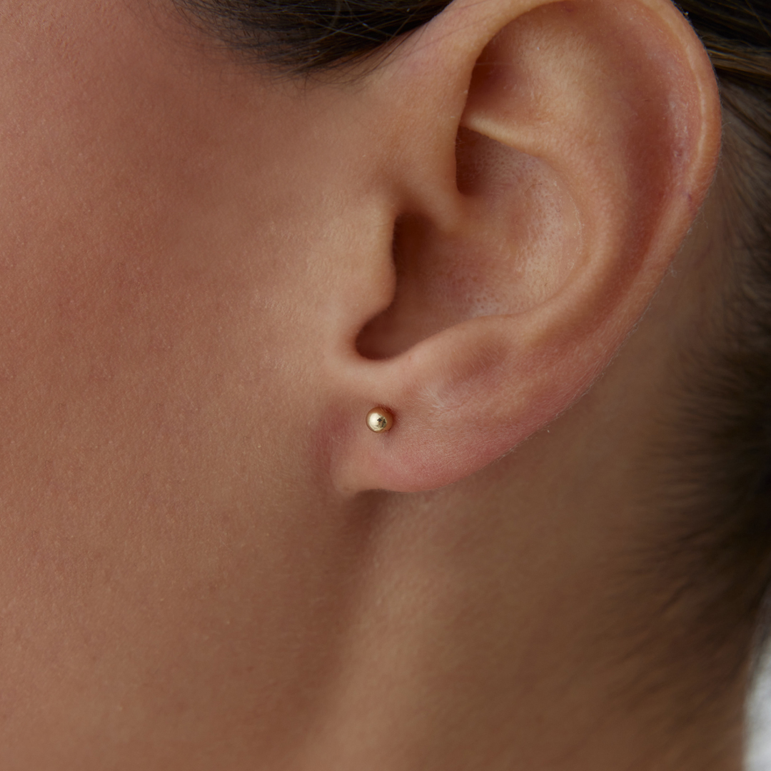 Smal Düz Top Küpe - 1