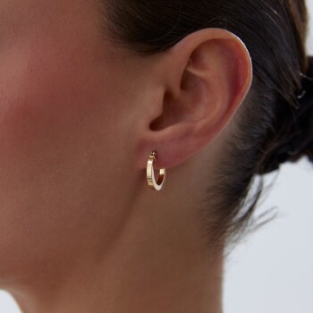 Small 2.50mm Kenarlı Boru Halka Küpe - 2