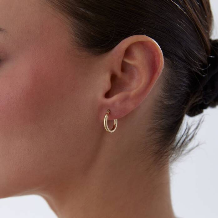 Small 2.50mm Oval Boru Halka Küpe - 1