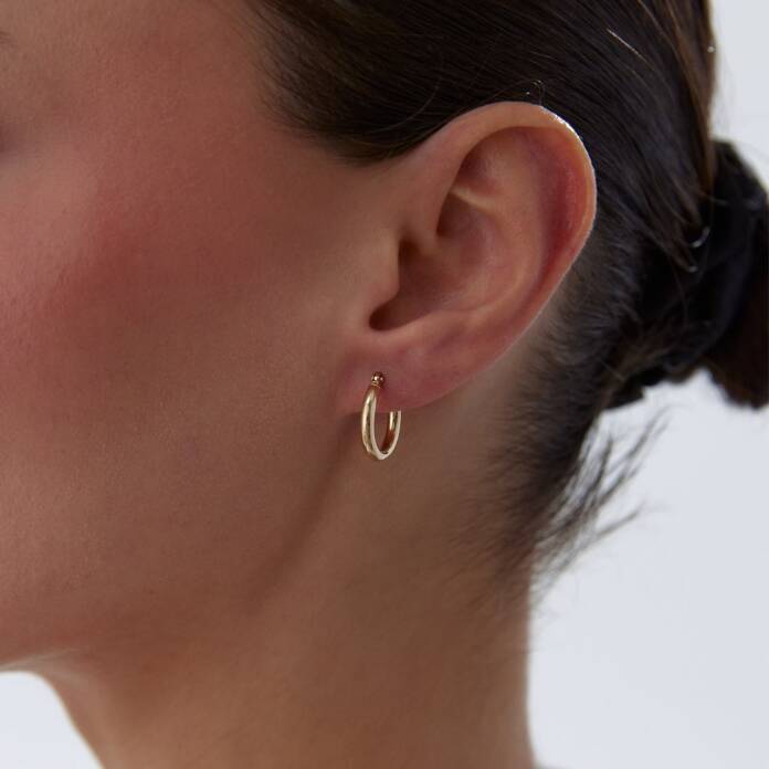 Small 2.50mm Oval Boru Halka Küpe - 2