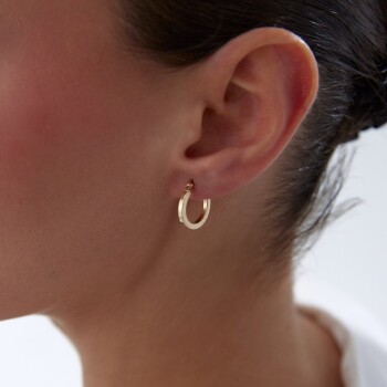 Small 2mm Kenarlı Boru Halka Küpe - Tuana (1)