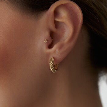 Small Ball İşlemeli Küpe - 2