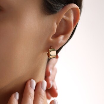 Small Mona Kesme Halka Küpe - Dilmener