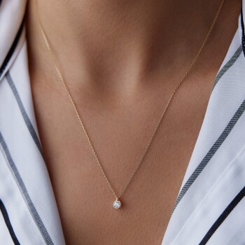 Small Sıvama Tektaş Kolye - Rayna