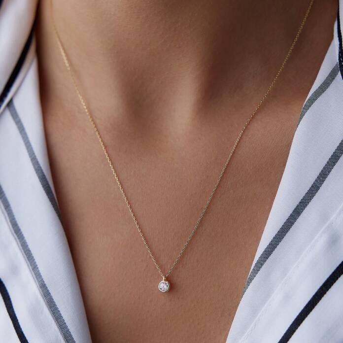 Small Sıvama Tektaş Kolye - 1