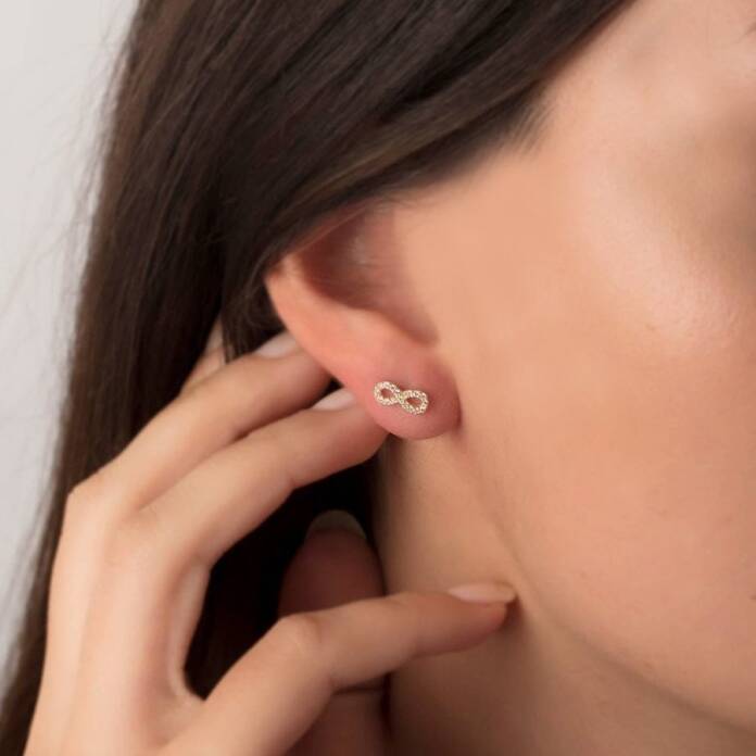 Small Taşlı Sonsuzluk Küpe - 1