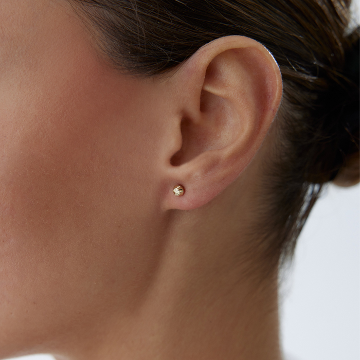 Small Yan Çizgili Top Küpe - 1