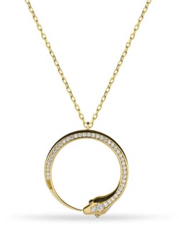 Snake Taşlı Altın Kolye - Rayna