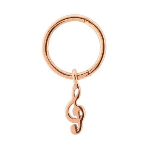 Sol Anahtarı Sallantılı Minimal Halka Piercing - 1