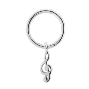 Sol Anahtarı Sallantılı Minimal Halka Piercing - 3