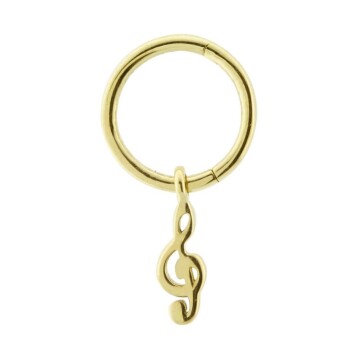 Sol Anahtarı Sallantılı Minimal Halka Piercing - Dianora (1)