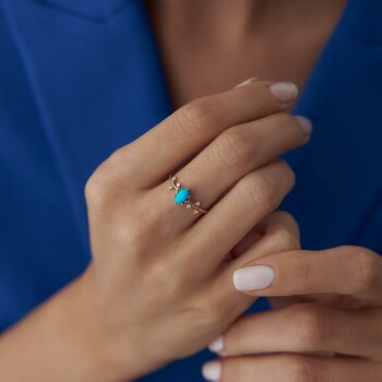 Sonsuz Sevgi Firuze Taşlı Yüzük - 1