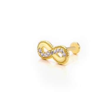 Sonsuzluk İşleme Detay Taşlı Tragus Piercing - Alen