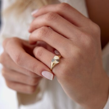 Şövalye Kalem Kalp Yüzük - Nüans