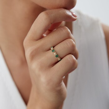 Square Green Yüzük - Gökhan Bera