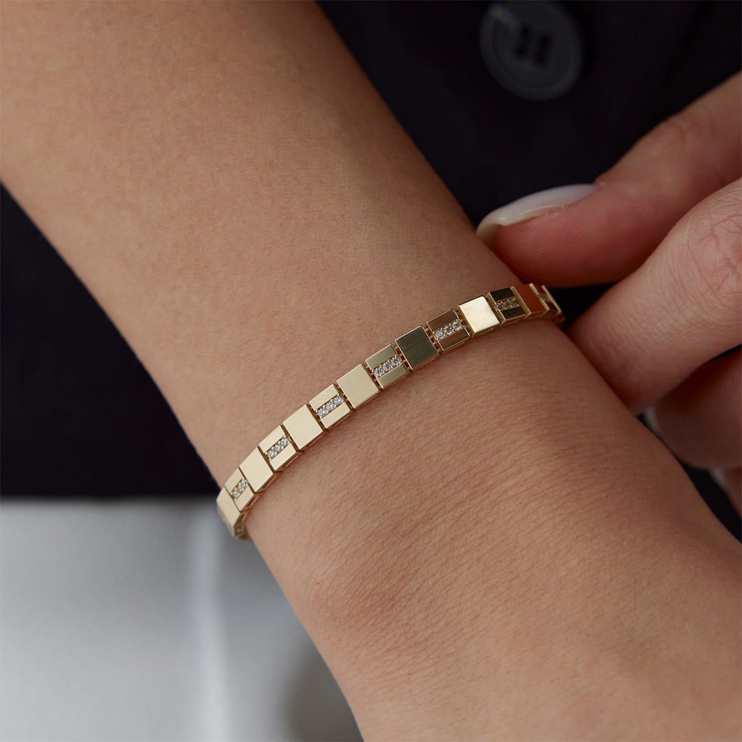 Square Taşlı Plaka Bileklik - 2