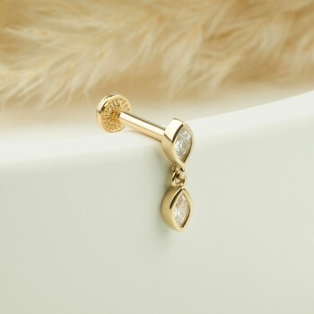 Stardrop Damla Taş Sallantılı Minimal Tragus Piercing - 3