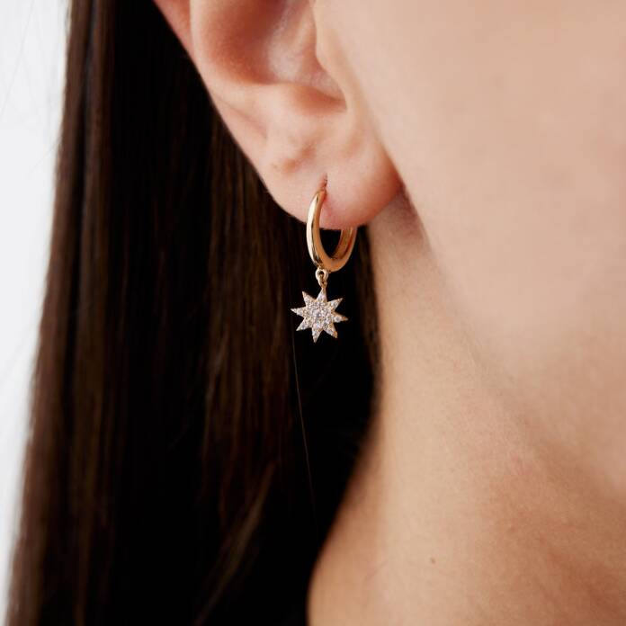 Stone Güneş Sallantılı Küpe - 1