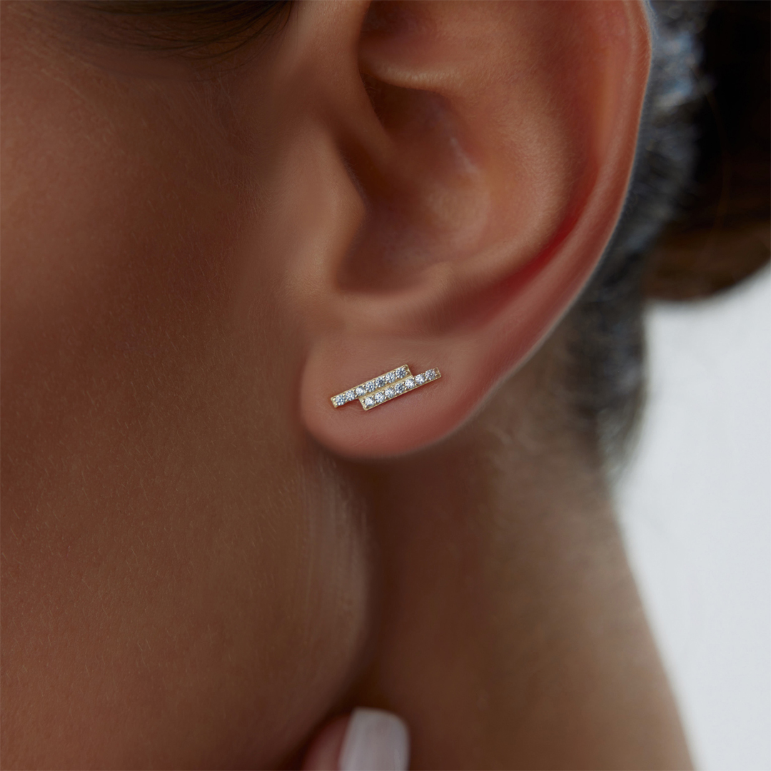 Stone Twin Stick Küpe - 2