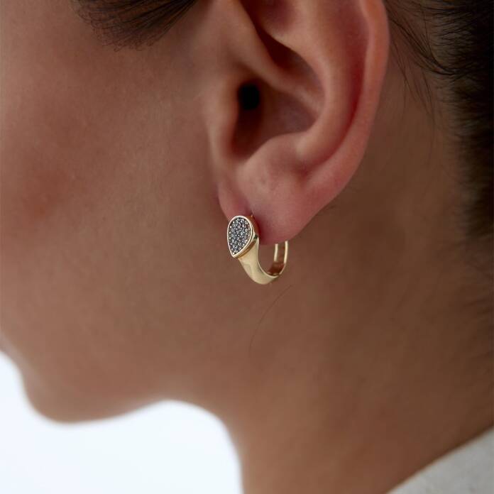 Su Damlası Taşlı Küpe - 2