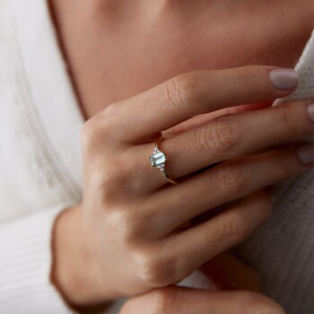 Su Yeşili Bagetli Yüzük - 2