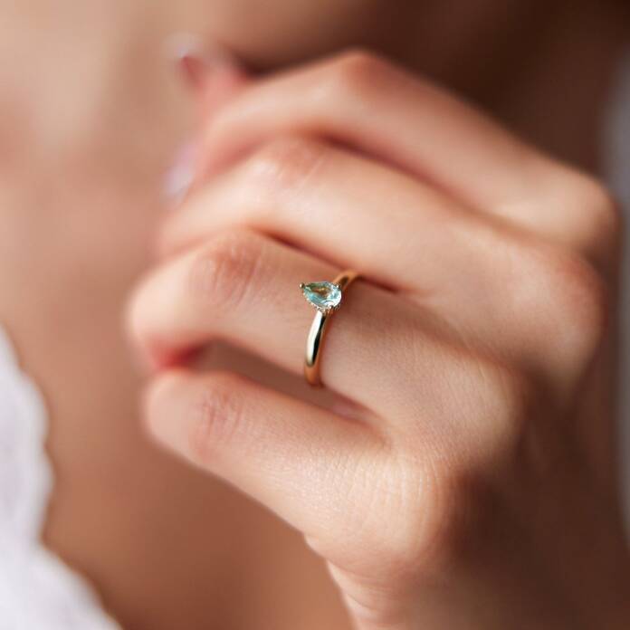 Su Yeşili Damla Model Yüzük - 1