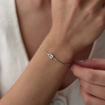 Su Yeşili Suva Baget Taşlı Bileklik - Rayna