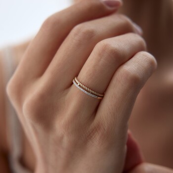 Su Yolu Hasır İkili Yüzük - Nüans (1)