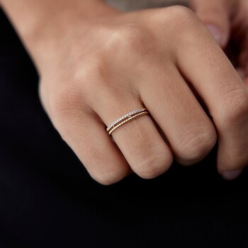 Su Yolu Hasır İkili Yüzük - 3