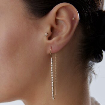 Su Yolu Zincir Sallantılı Küpe - Koçak