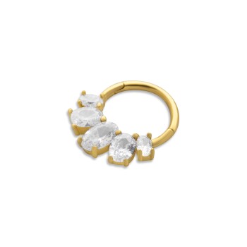 Süzme Oval Taşlı Helix Piercing - Alen