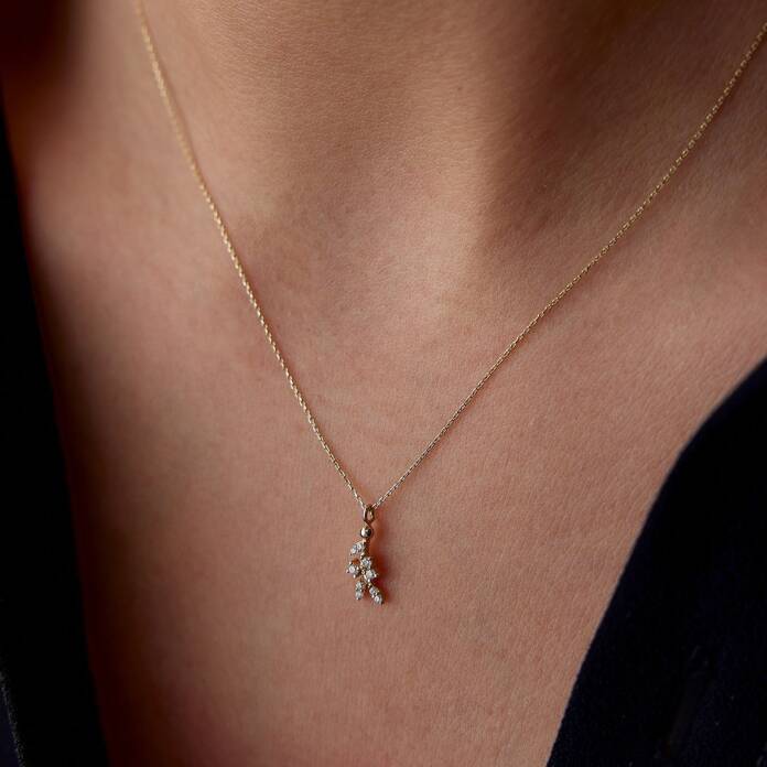 Süzme Taşlı Leaf Kolye - 2