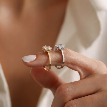 Taç Yapraklı Tektaş Yüzük - Oragold Orhan (1)