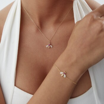 Taş Detaylı Arı Kolye - Gökhan Bera (1)